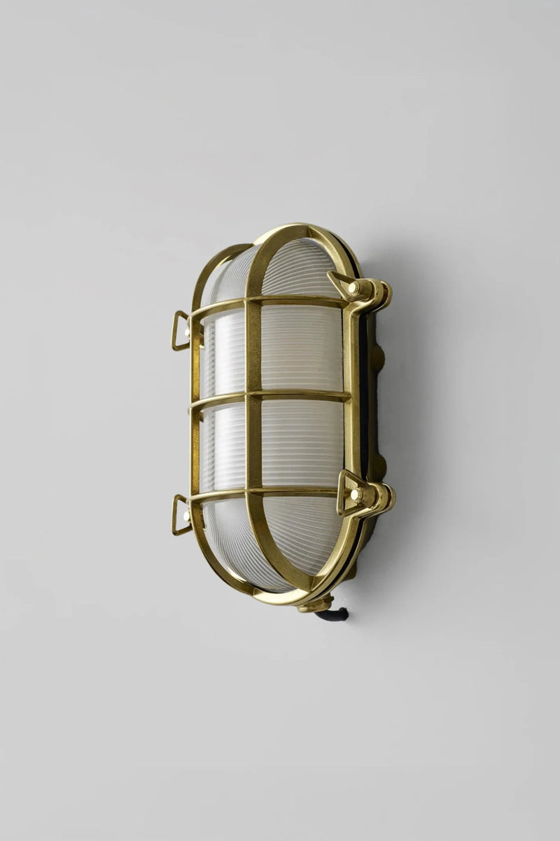 Oval Brass Bulkhead 7035 - Davey Lighting Outdoor Lights - Polished Brass - HORNE