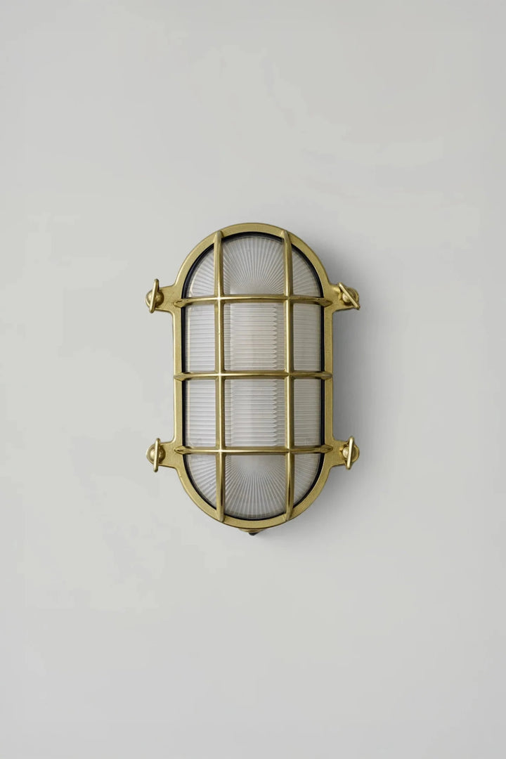 Oval Brass Bulkhead 7035 - Davey Lighting Outdoor Lights - Polished Brass - HORNE