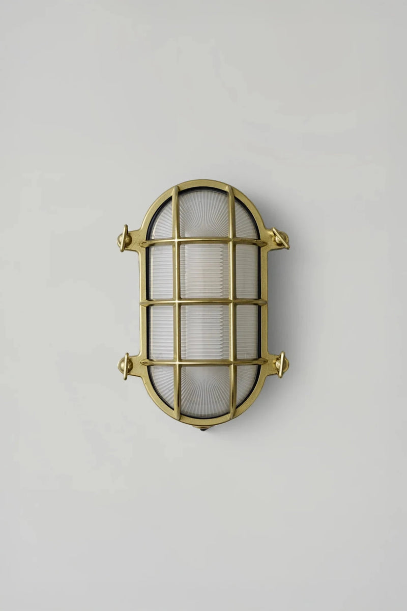 Oval Brass Bulkhead 7035 - Davey Lighting Outdoor Lights - Polished Brass - HORNE