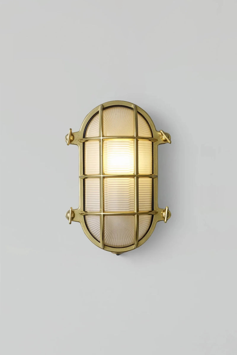 Oval Brass Bulkhead 7035 - Davey Lighting Outdoor Lights - Polished Brass - HORNE