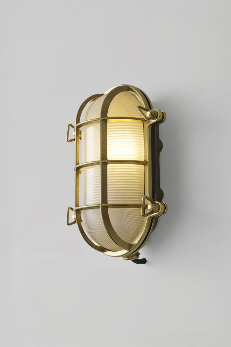 Oval Brass Bulkhead 7035 - Davey Lighting Outdoor Lights - Polished Brass - HORNE