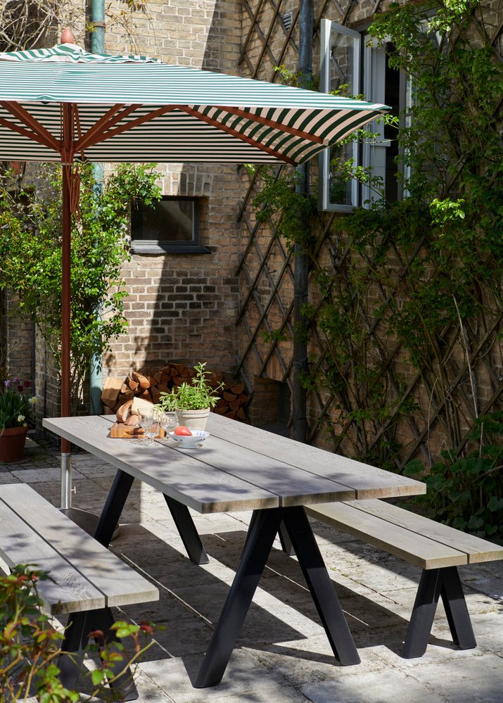 Overlap Bench - Skagerak by Fritz Hansen - Stools + Benches + Ottomans - Anthracite Black - HORNE