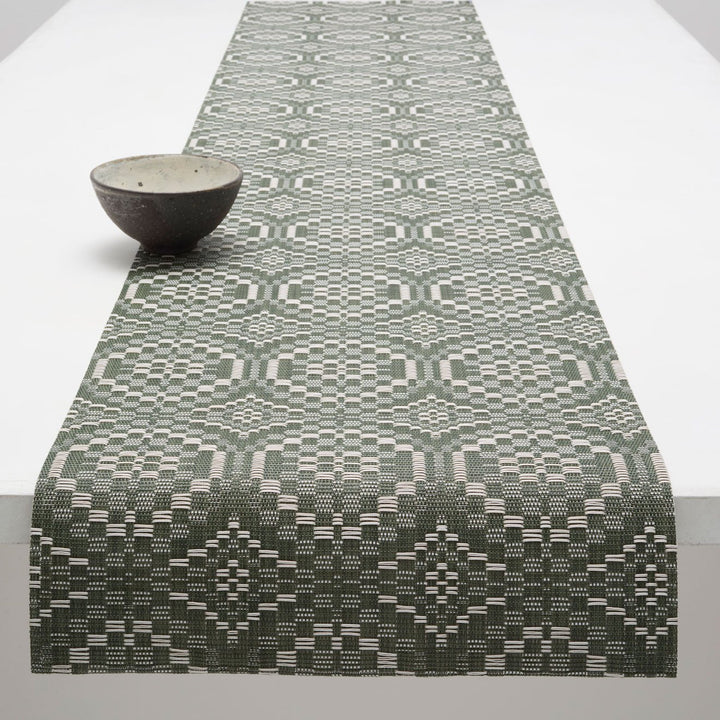 Overshot Table Runner in Thyme