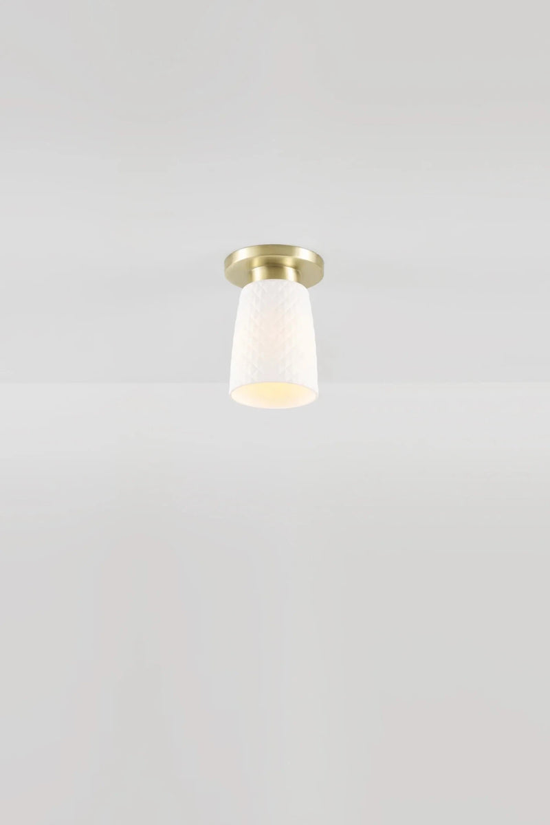 Oxford 1 Bone China Ceiling Light - Original BTC Floor Lamps - Antique Brass - HORNE