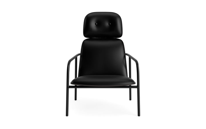 Pad Lounge Chair High - Normann Copenhagen Lounge Chairs - Pad Lounge Chair High Black & Black Steel - Ultra Leather - 41599 Black - HORNE