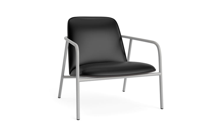 Pad Lounge Chair Low - Normann Copenhagen Lounge Chairs - Pad Lounge Chair Low Black & Grey Steel - Ultra Leather - 41599 Black - HORNE