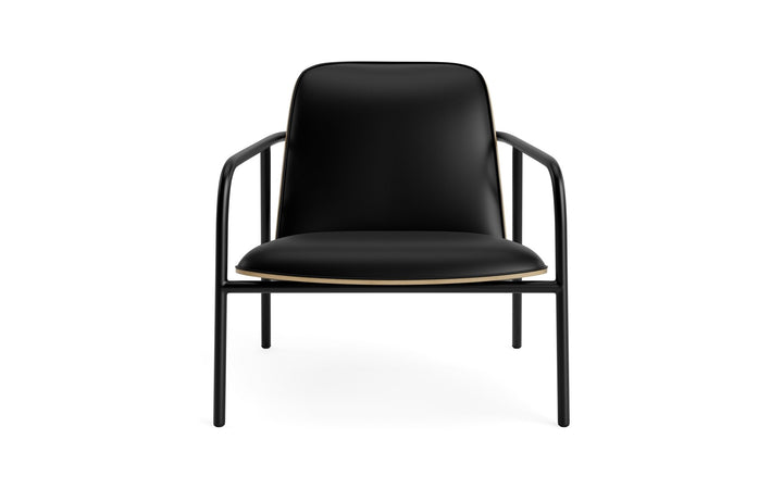 Pad Lounge Chair Low - Normann Copenhagen Lounge Chairs - Pad Lounge Chair Low Oak & Grey Steel - Ultra Leather - 41599 Black - HORNE