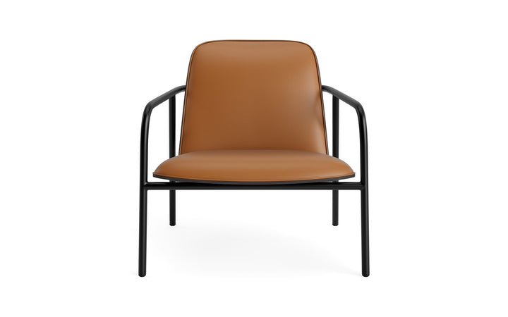 Pad Lounge Chair Low - Normann Copenhagen Lounge Chairs - Pad Lounge Chair Low Oak & Grey Steel - Ultra Leather - 41599 Black - HORNE
