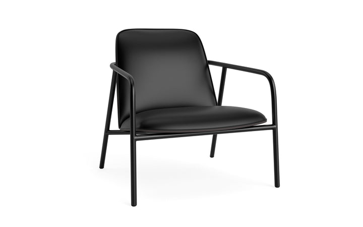 Pad Lounge Chair Low - Normann Copenhagen Lounge Chairs - Pad Lounge Chair Low Black & Black Steel - Ultra Leather - 41599 Black - HORNE
