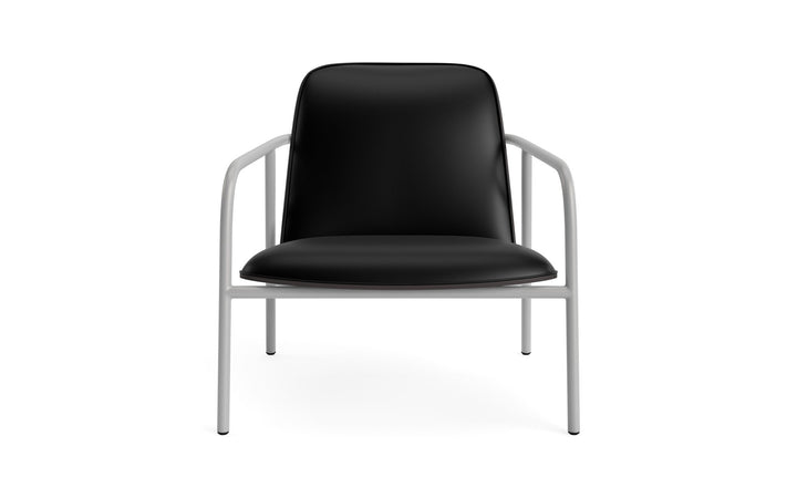 Pad Lounge Chair Low - Normann Copenhagen Lounge Chairs - Pad Lounge Chair Low Oak & Grey Steel - Ultra Leather - 41599 Black - HORNE