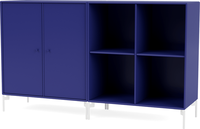 Pair Classic Sideboard - With Legs - Montana - Shelving - Anthracite - Matte Chrome - HORNE