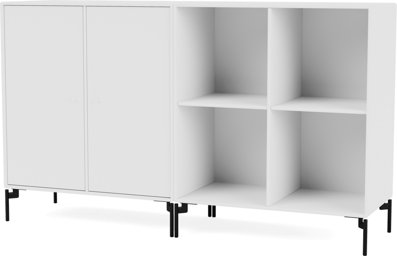 Pair Classic Sideboard - With Legs - Montana - Shelving - Anthracite - Matte Chrome - HORNE