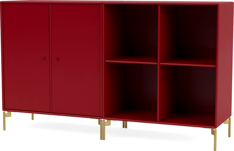 Pair Classic Sideboard - With Legs - Montana - Shelving - Anthracite - Matte Chrome - HORNE