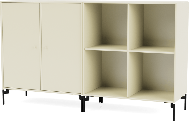 Pair Classic Sideboard - With Legs - Montana - Shelving - Anthracite - Matte Chrome - HORNE