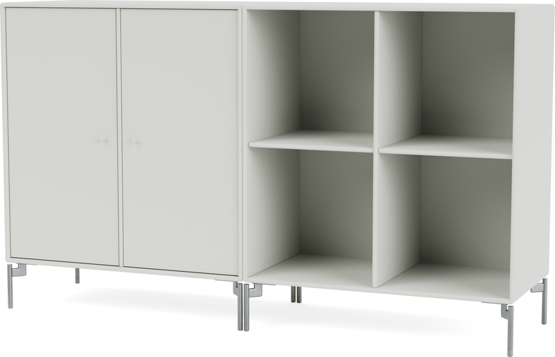 Pair Classic Sideboard - With Legs - Montana - Shelving - Anthracite - Matte Chrome - HORNE