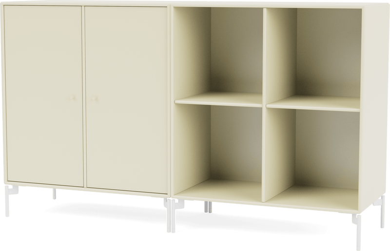 Pair Classic Sideboard - With Legs - Montana - Shelving - Anthracite - Matte Chrome - HORNE