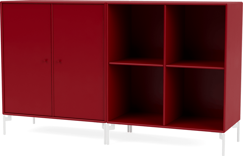 Pair Classic Sideboard - With Legs - Montana - Shelving - Anthracite - Matte Chrome - HORNE