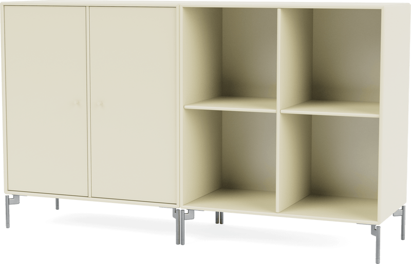 Pair Classic Sideboard - With Legs - Montana - Shelving - Anthracite - Matte Chrome - HORNE