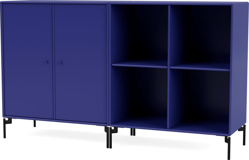 Pair Classic Sideboard - With Legs - Montana - Shelving - Anthracite - Matte Chrome - HORNE