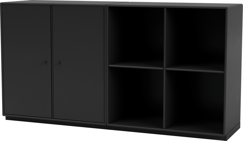 Pair Classic Sideboard - With Plinth Base - Montana - Shelving - Anthracite - 1.2