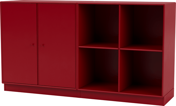 Pair Classic Sideboard - With Plinth Base - Montana - Shelving - Beetroot - 2.7" - HORNE