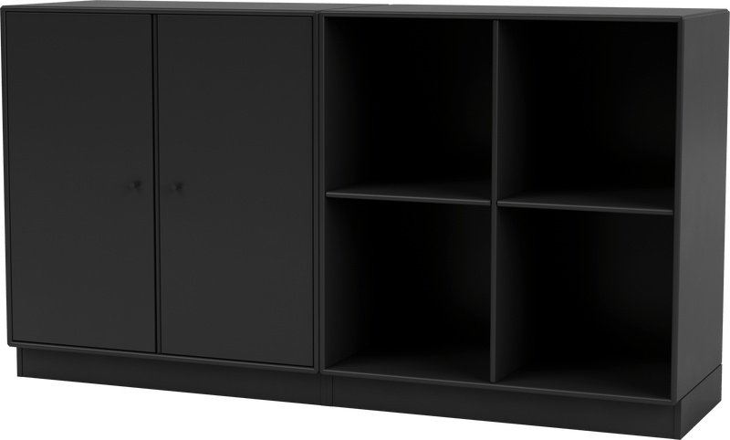 Pair Classic Sideboard - With Plinth Base - Montana - Shelving - Anthracite - 1.2