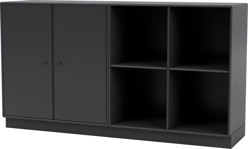 Pair Classic Sideboard - With Plinth Base - Montana - Shelving - Anthracite - 1.2