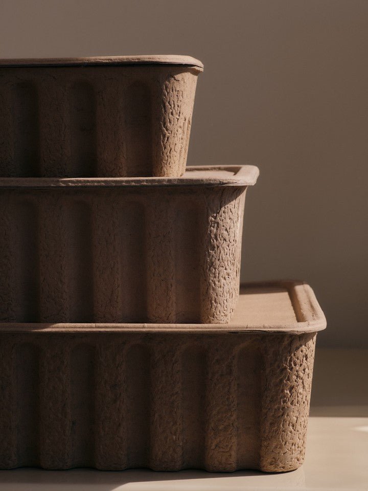 Paper Pulp Box - Extra Large - Ferm Living Storage + Organization - Charcoal - HORNE