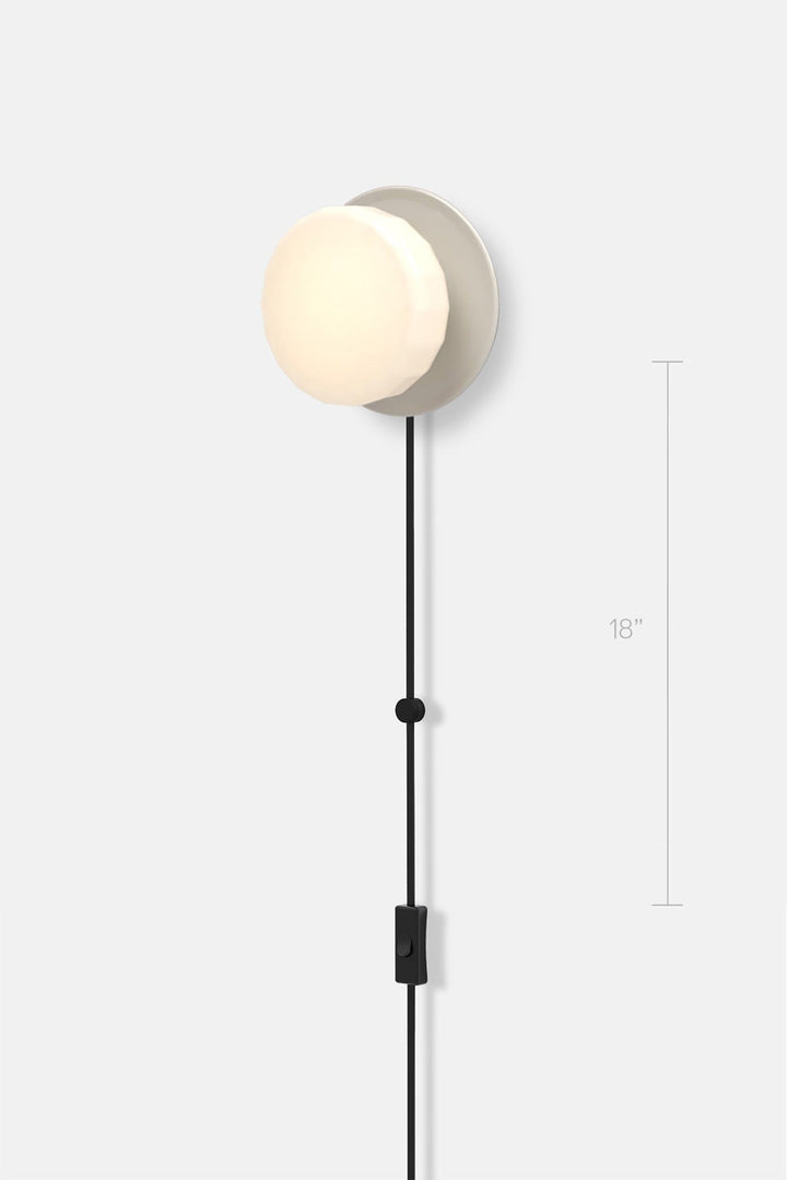 Pastille 1 Disc Corded - Faceted - RBW Lighting - Silk Grey - 2700K (warm white) - Corded Plug - in (Bottom) w. Toggle Switch / 120V Input - HORNE