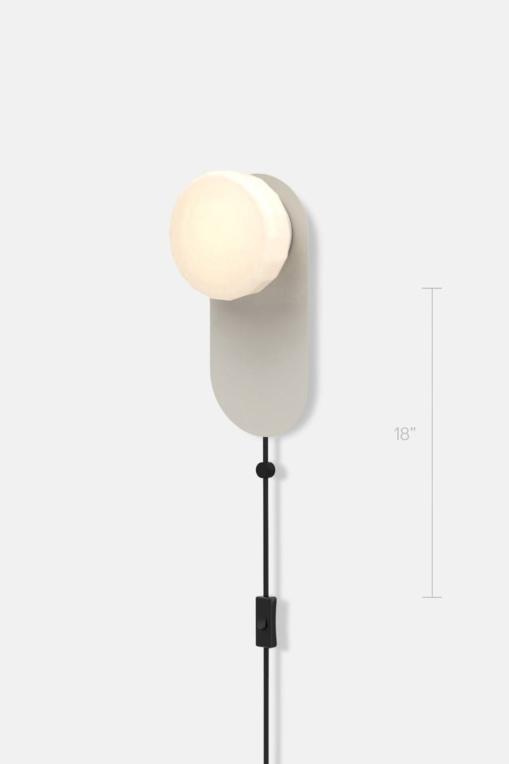 Pastille 1 Wayfind Corded - Faceted - RBW Lighting - Silk Grey - 2700K (warm white) - Corded Plug - in (Bottom) w. Toggle Switch / 120V Input - HORNE