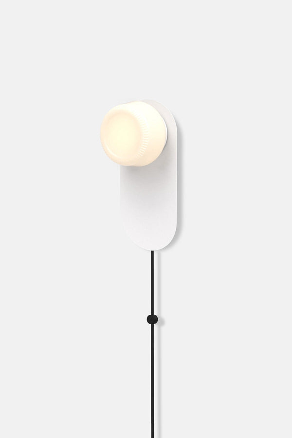 Pastille 1 Wayfind Corded - Ribbed - RBW Lighting - Matte White - 2700K (warm white) - Corded Plug - in (Bottom) / 120V Input - HORNE