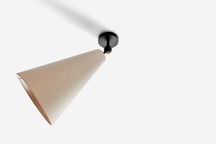 Pendolo Flush Mount - Workstead Ceiling Lights - Large - Natural Linen - Hand - Finished Bronze - HORNE