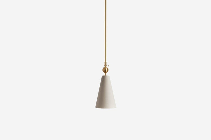 Pendolo Pendant I - Workstead Pendants - Large - Natural Linen - Hewn Brass - HORNE