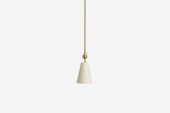 Pendolo Pendant I - Workstead Pendants - Small - Natural Linen - Hewn Brass - HORNE