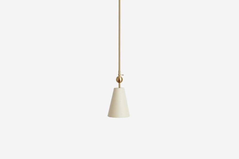 Pendolo Pendant I - Workstead Pendants - Small - Natural Linen - Hewn Brass - HORNE