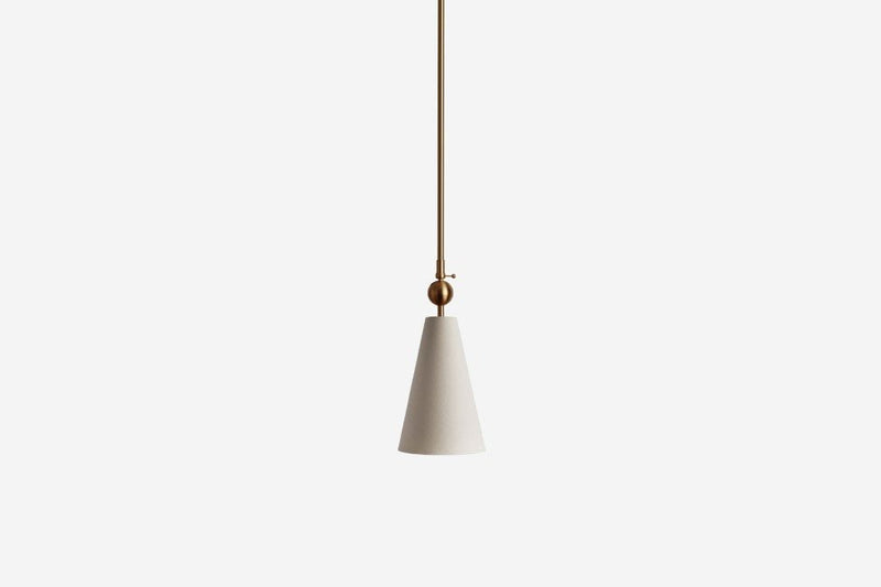 Pendolo Pendant I - Workstead Pendants - Small - Natural Linen - Hewn Brass - HORNE