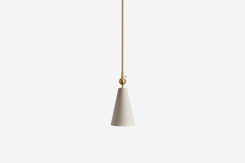 Pendolo Pendant I - Workstead Pendants - Small - Natural Linen - Hewn Brass - HORNE