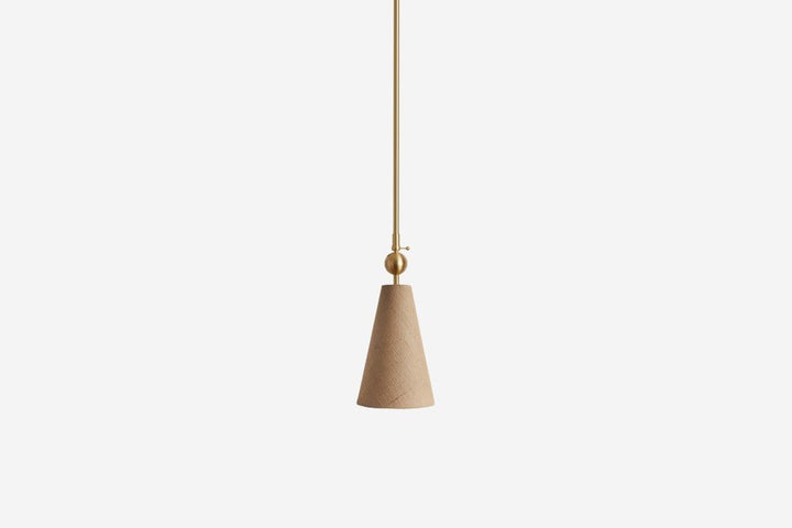 Pendolo Pendant I - Workstead Pendants - Medium - Natural Burlap - Hewn Brass - HORNE