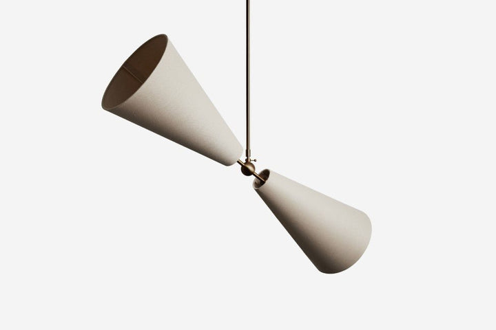Pendolo Pendant II - Workstead Pendants - Large - Natural Linen - Lost Brass - HORNE