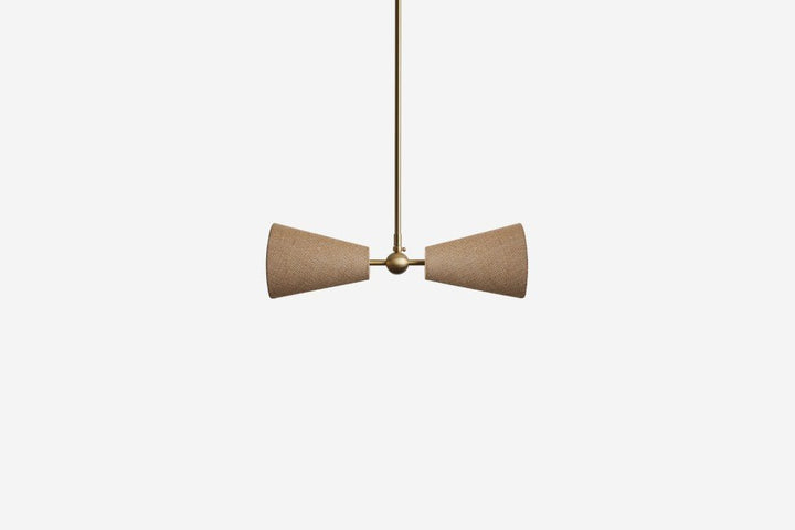 Pendolo Pendant II - Workstead Pendants - Small - Natural Burlap - Hewn Brass - HORNE