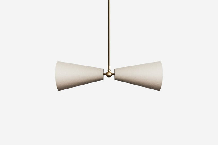 Pendolo Pendant II - Workstead Pendants - Medium - Natural Linen - Hewn Brass - HORNE