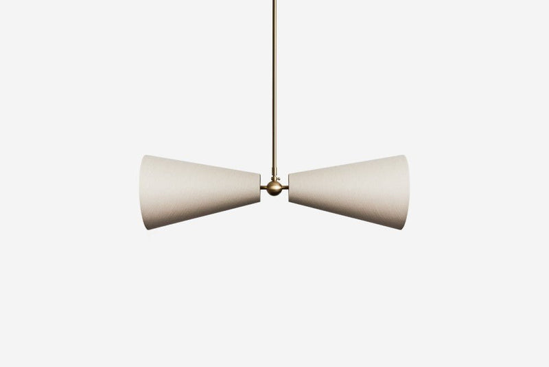 Pendolo Pendant II - Workstead Pendants - Small - Natural Linen - Hewn Brass - HORNE