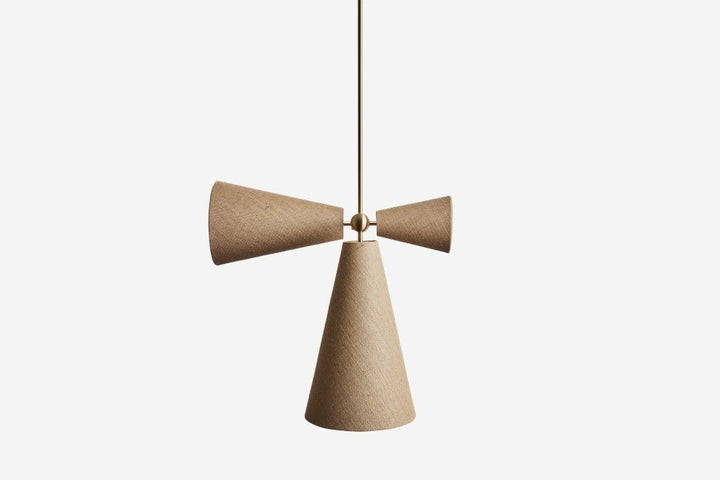 Pendolo Pendant III - Workstead Pendants - Natural Burlap - Hewn Brass - HORNE