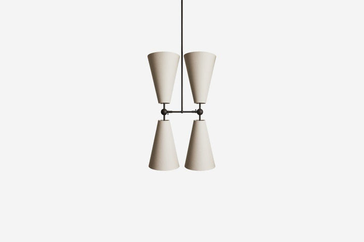 Pendolo Pendant IV - Workstead Pendants - Medium - Natural Linen - Hand - Finished Bronze - HORNE