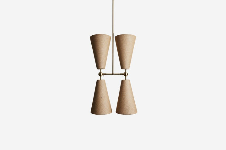 Pendolo Pendant IV - Workstead Pendants - Medium - Natural Burlap - Hewn Brass - HORNE