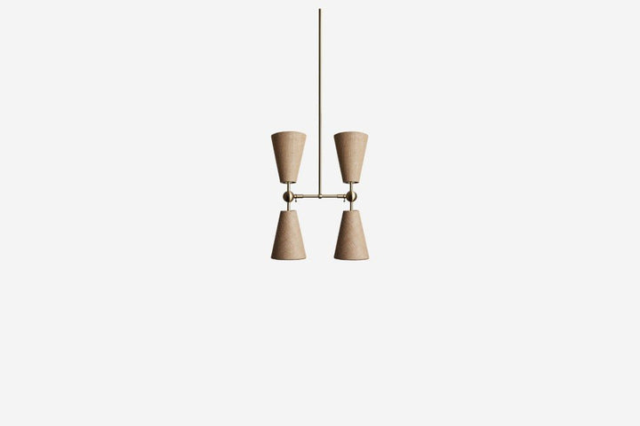 Pendolo Pendant IV - Workstead Pendants - Small - Natural Burlap - Hewn Brass - HORNE