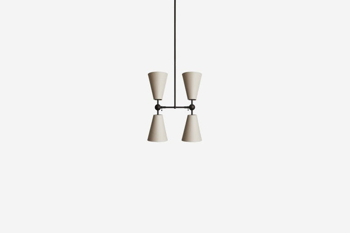 Pendolo Pendant IV - Workstead Pendants - Small - Natural Linen - Hand - Finished Bronze - HORNE