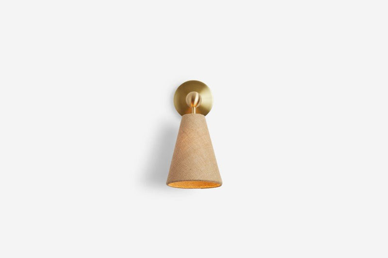 Pendolo Wall Sconce - Workstead Wall Sconces - Small - Natural Linen - Hewn Brass - HORNE