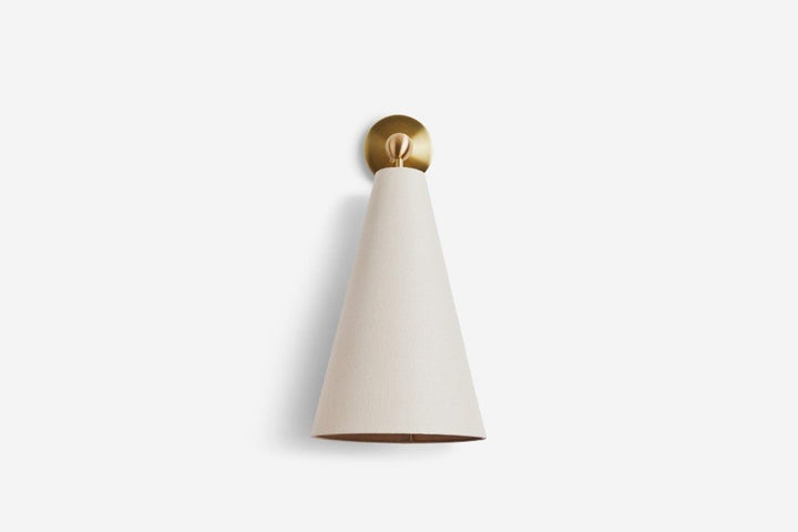 Pendolo Wall Sconce - Workstead Wall Sconces - Large - Natural Linen - Hewn Brass - HORNE