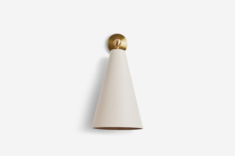 Pendolo Wall Sconce - Workstead Wall Sconces - Small - Natural Linen - Hewn Brass - HORNE